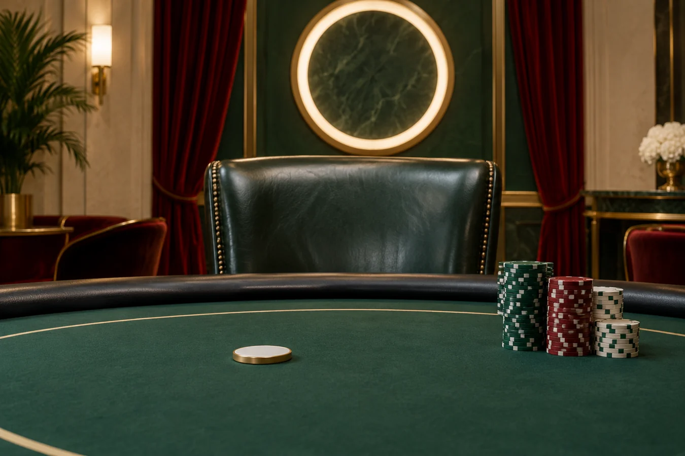 tavolo per torneo poker, fiches e sedia